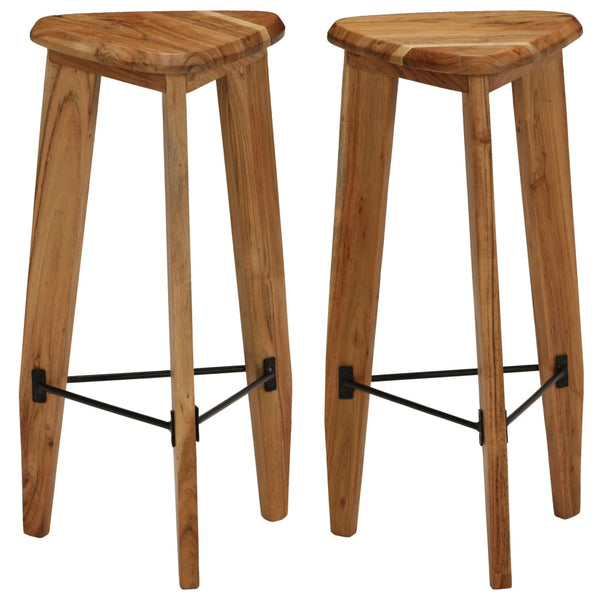 Bancos de bar 2 pcs madeira de acácia maciça