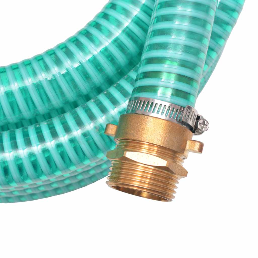 Mangueira de sucção com conectores de latão 15 m 25 mm verde