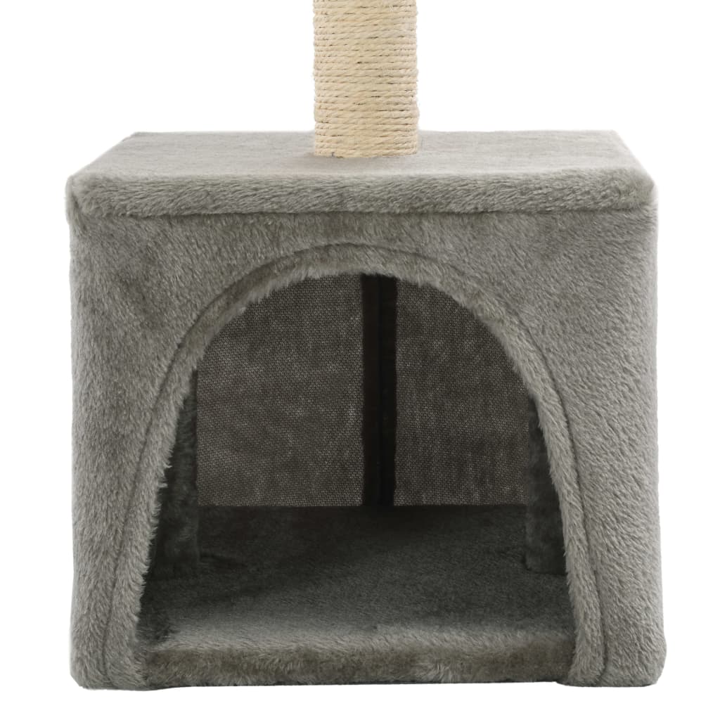 Árvore para gatos c/ postes arranhadores sisal 55 cm cinzento