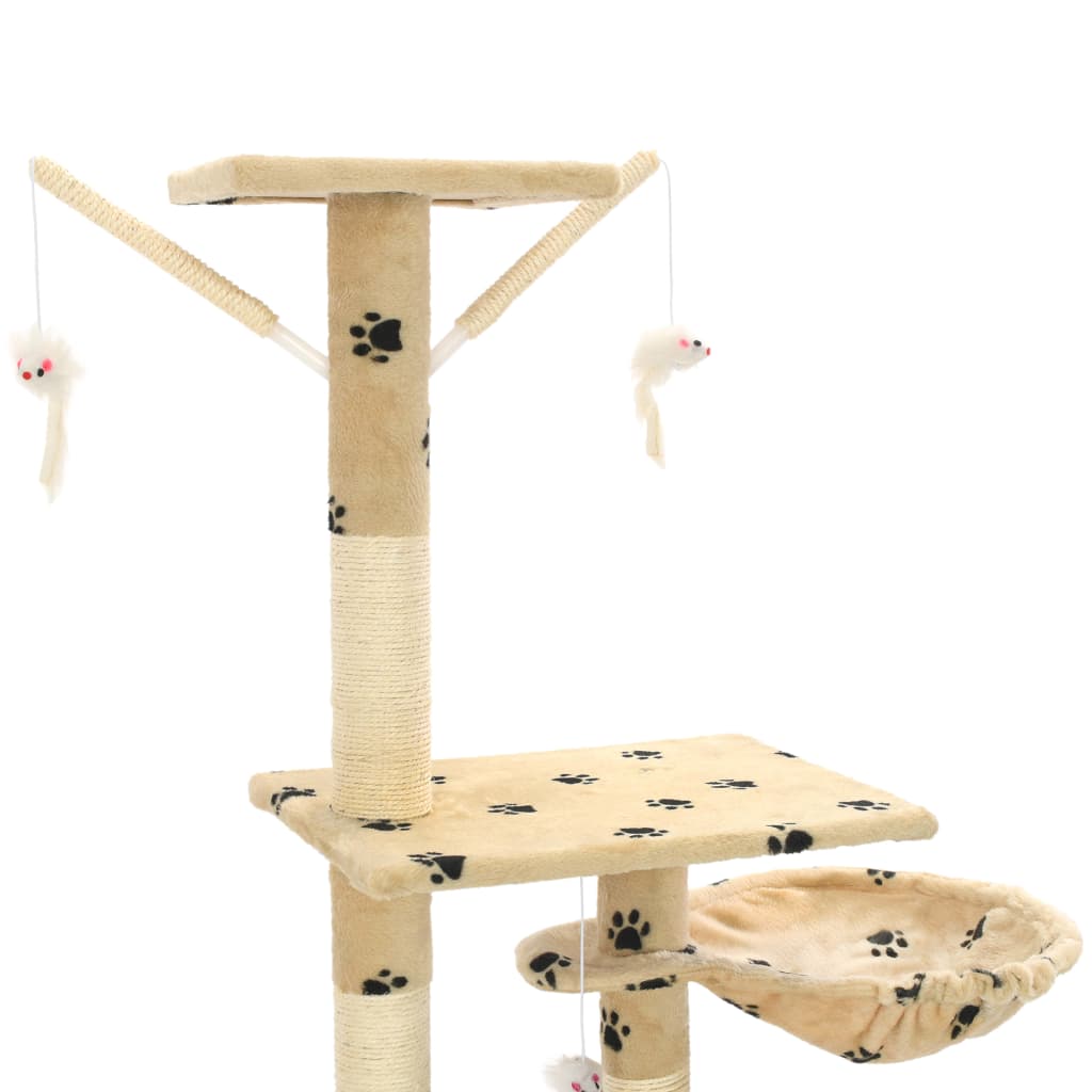 Árvore para gatos c/ postes arranhadores sisal 230-250 cm bege