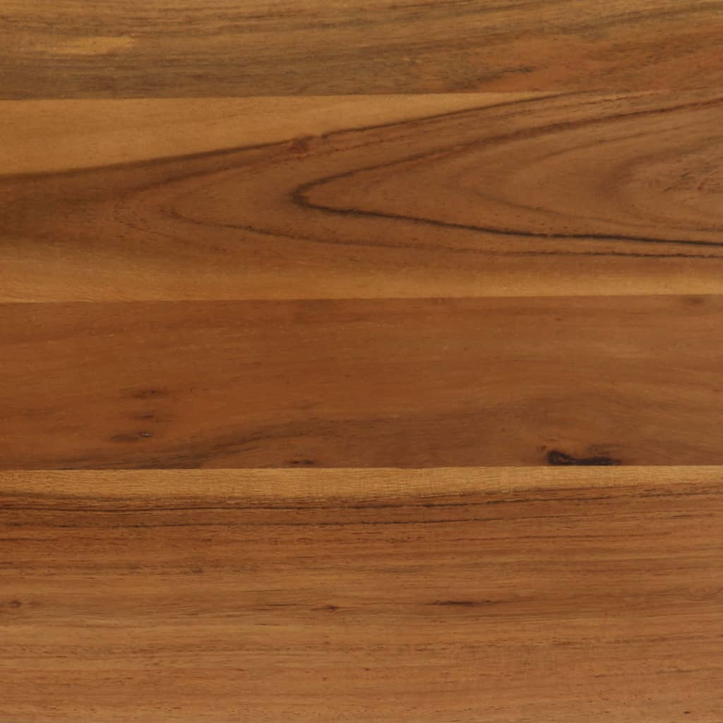 Mesa de jantar madeira de acácia maciça e aço 75x75x76 cm