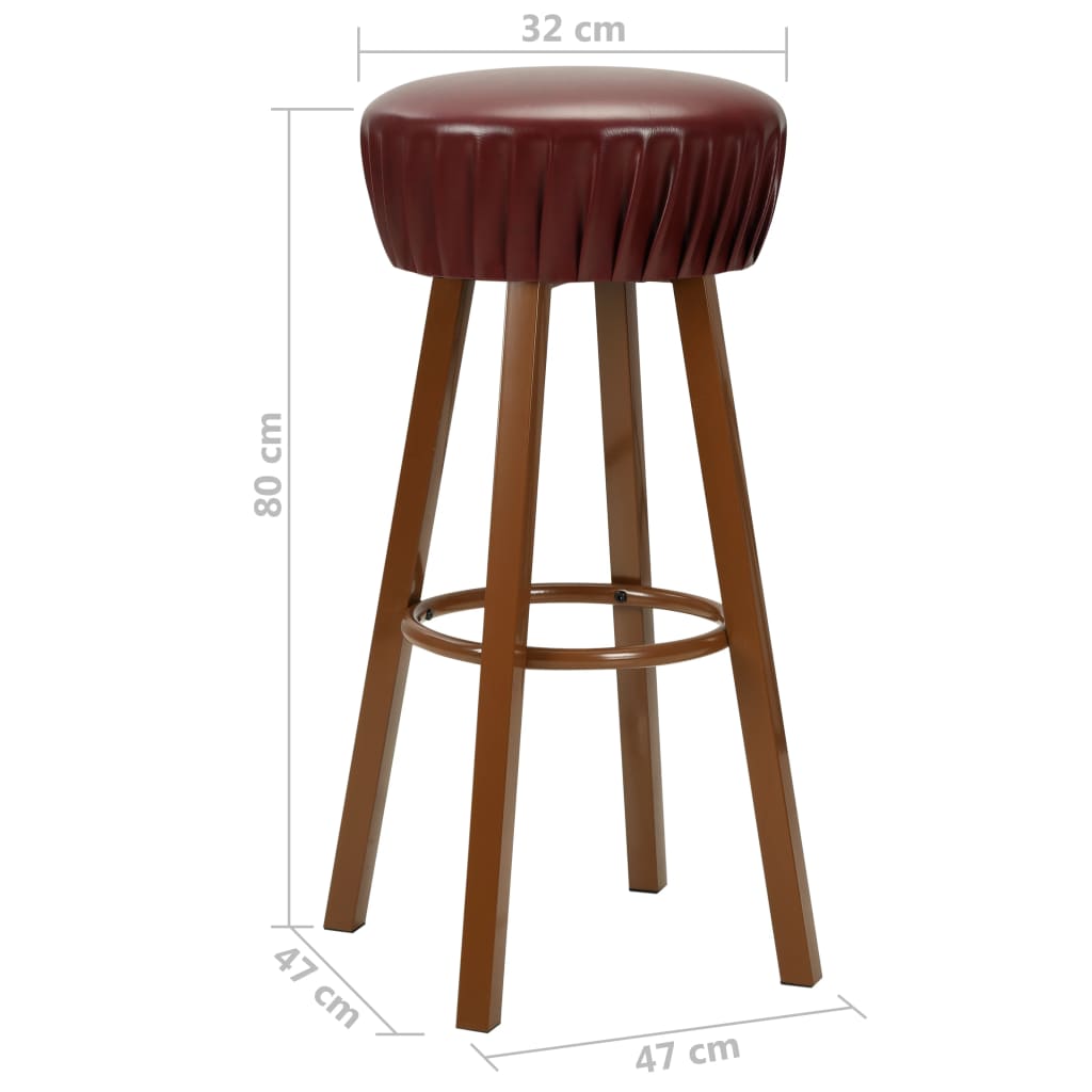 Bancos de bar 2 pcs couro artificial castanho