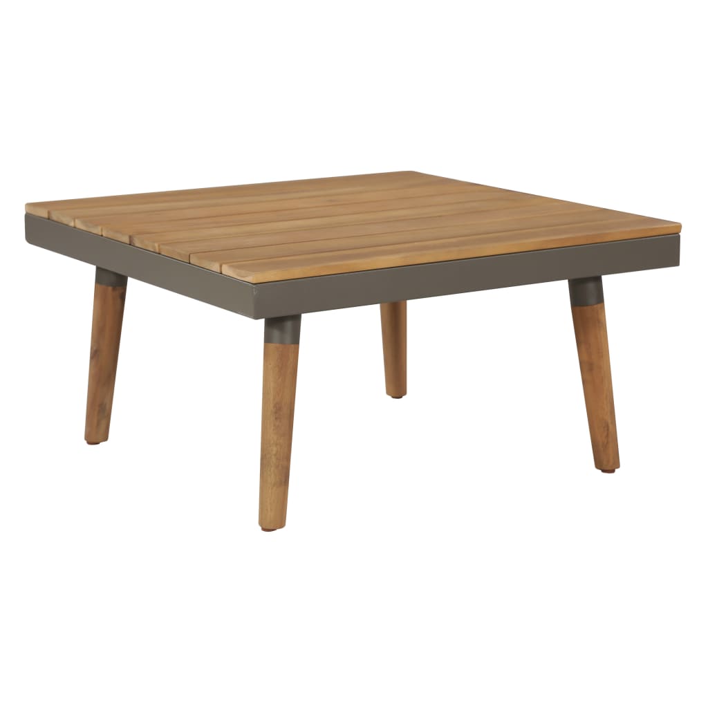 4 pcs conj. lounge jardim c/ almofadões acácia maciça castanho