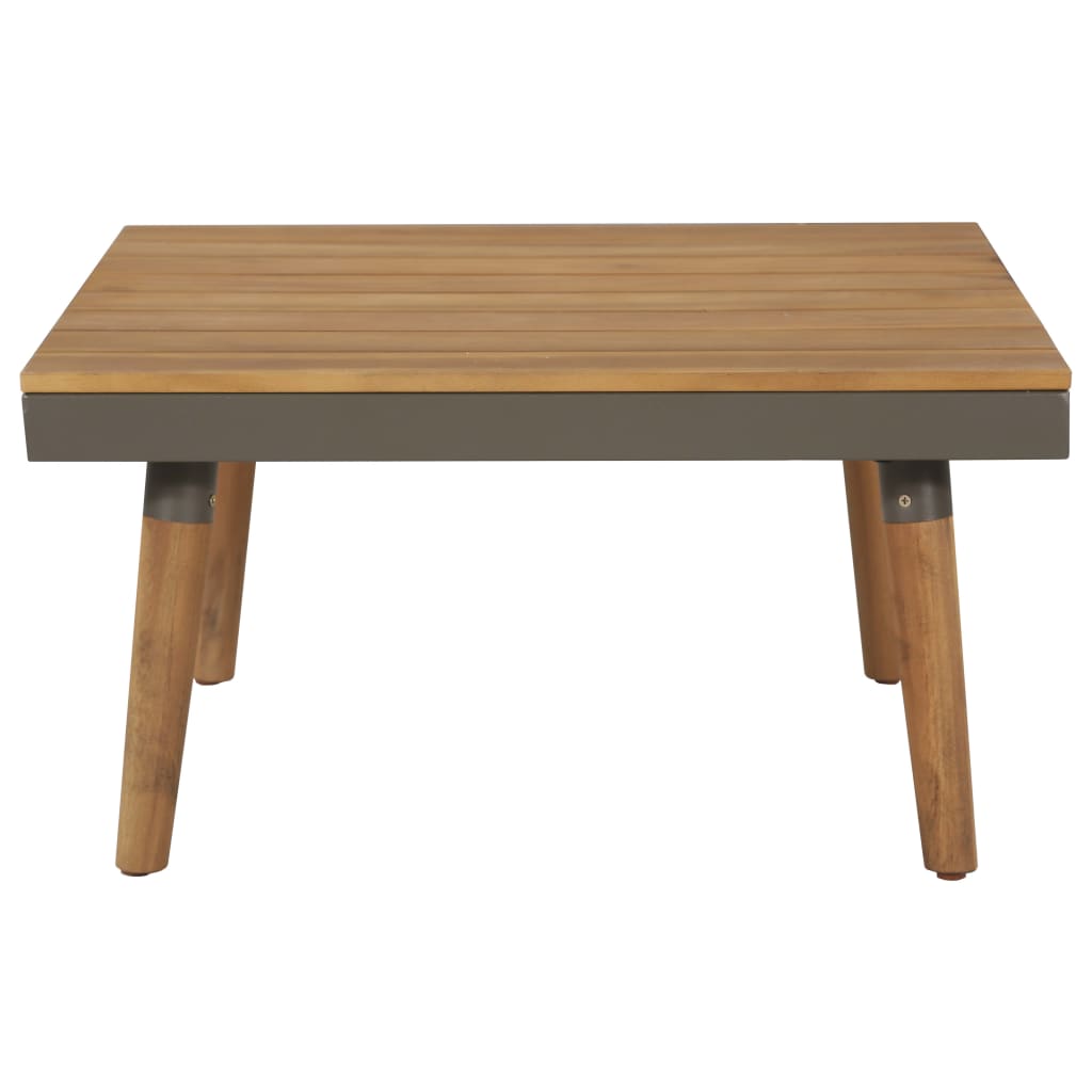 4 pcs conj. lounge jardim c/ almofadões acácia maciça castanho
