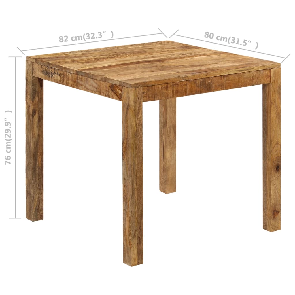 Mesa de jantar madeira de mangueira maciça 82x80x76 cm