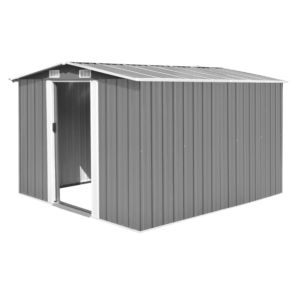 Abrigo de jardim 257x298x178 cm metal cinzento