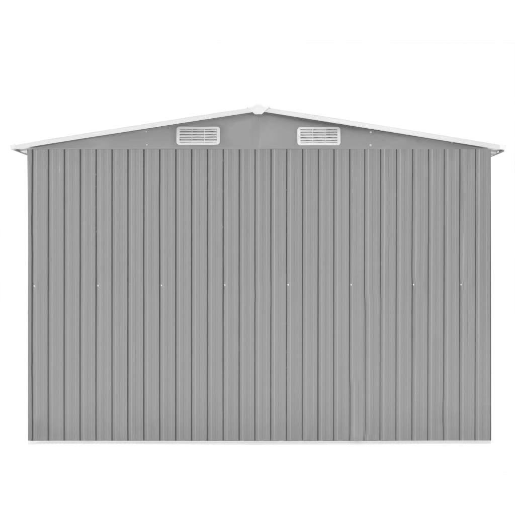 Abrigo de jardim 257x298x178 cm metal cinzento