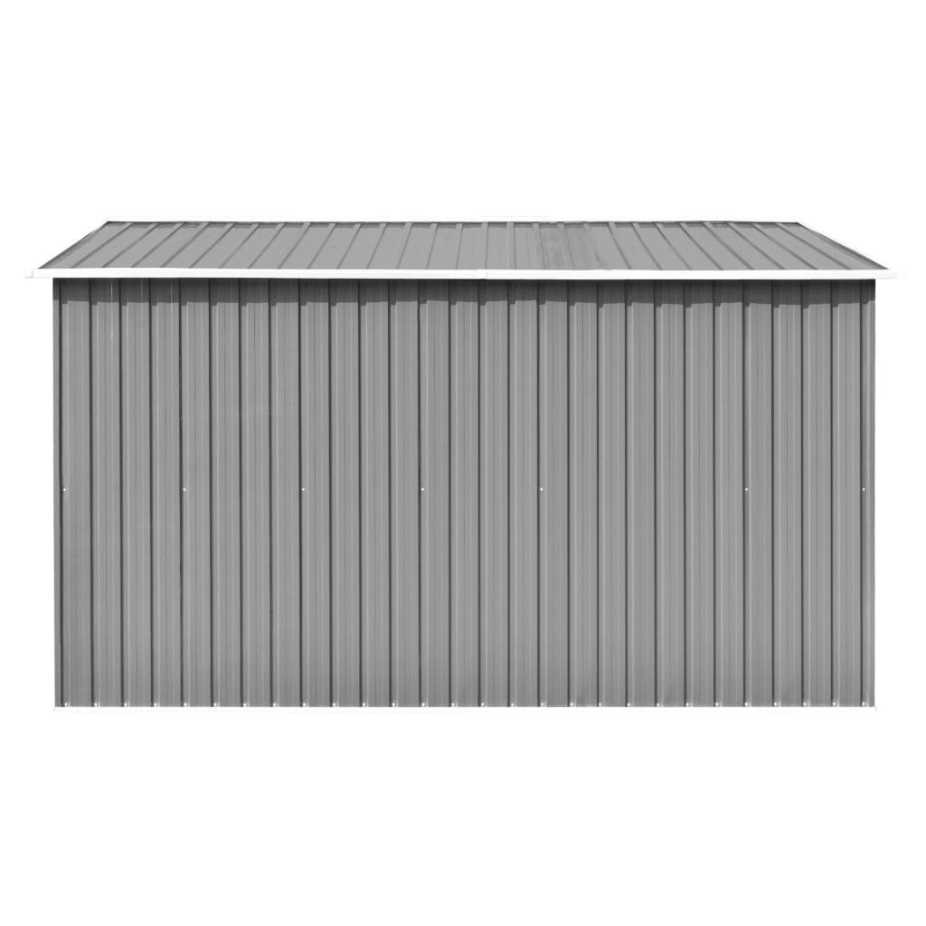 Abrigo de jardim 257x298x178 cm metal cinzento