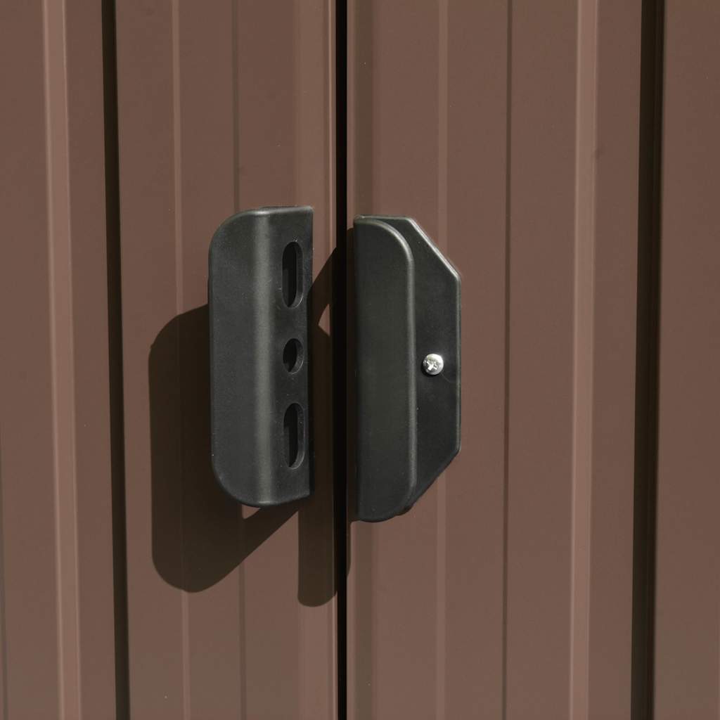 Abrigo de jardim 257x298x178 cm metal castanho