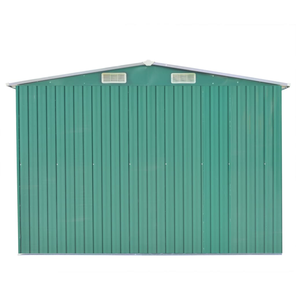 Abrigo de jardim 257x392x181 cm metal verde
