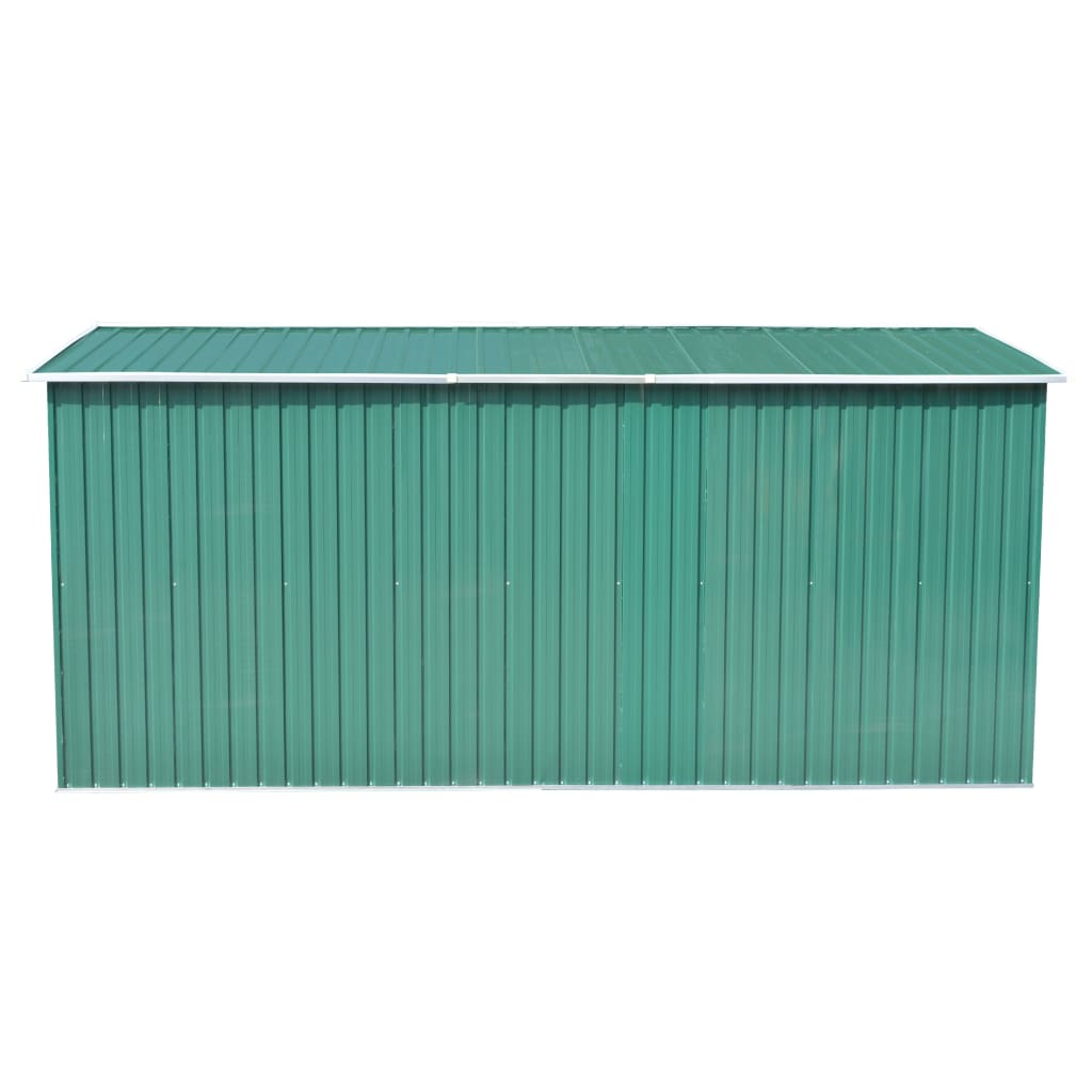 Abrigo de jardim 257x392x181 cm metal verde