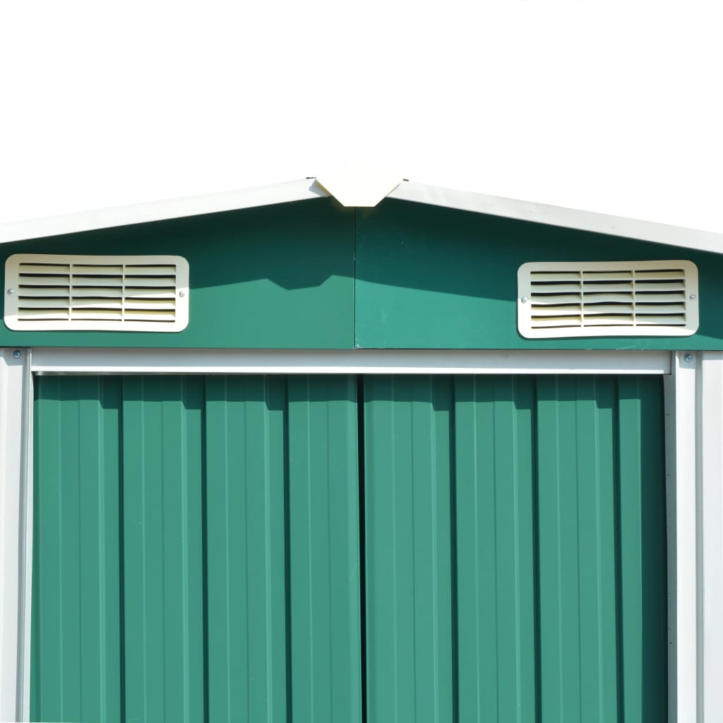Abrigo de jardim 257x392x181 cm metal verde
