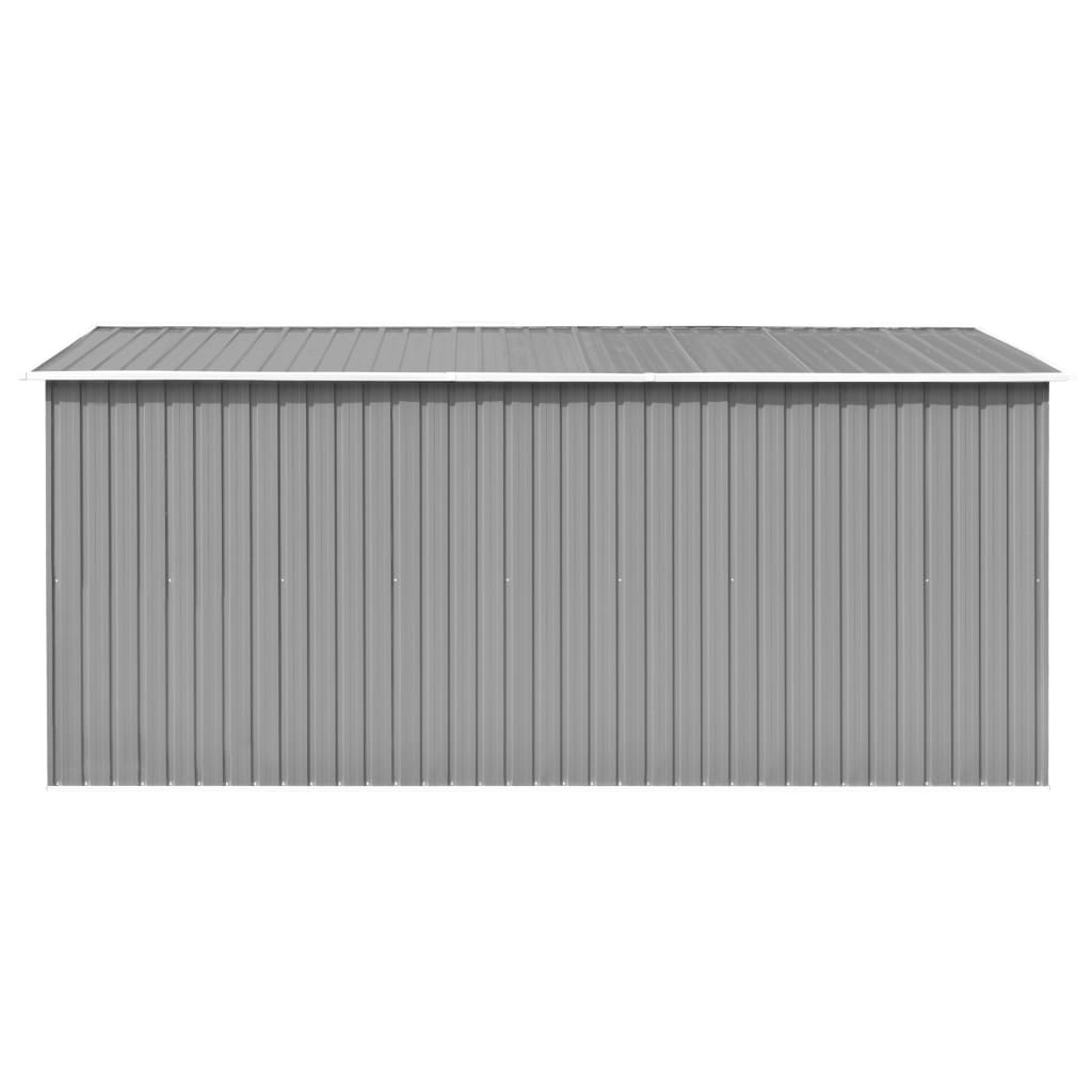 Abrigo de jardim 257x392x181 cm metal cinzento