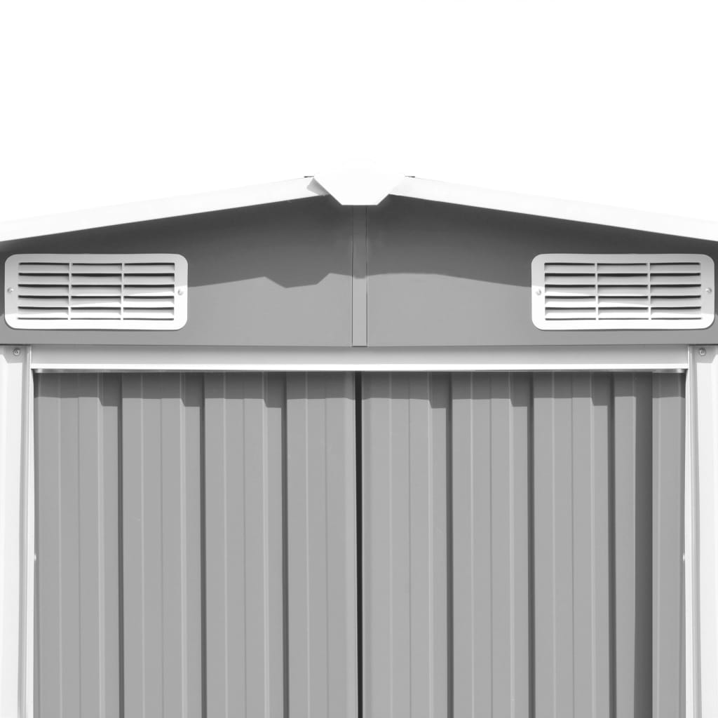 Abrigo de jardim 257x392x181 cm metal cinzento