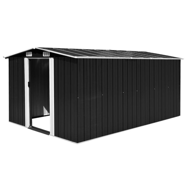 Abrigo de jardim 257x392x181 cm metal antracite