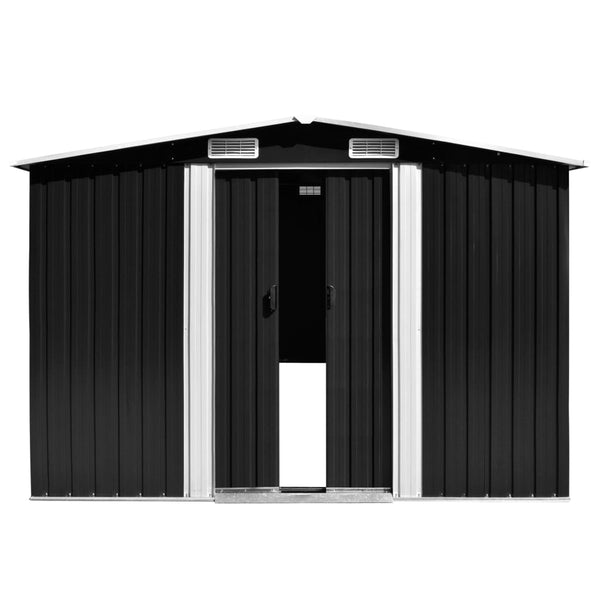Abrigo de jardim 257x392x181 cm metal antracite