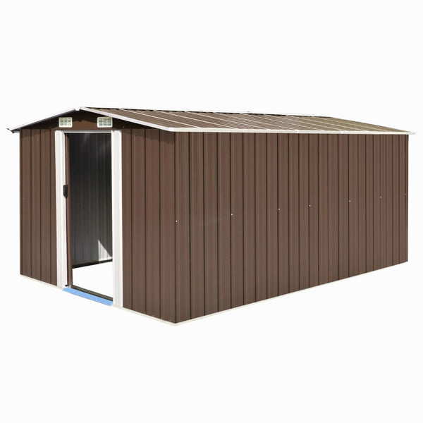 Abrigo de jardim 257x392x181 cm metal castanho