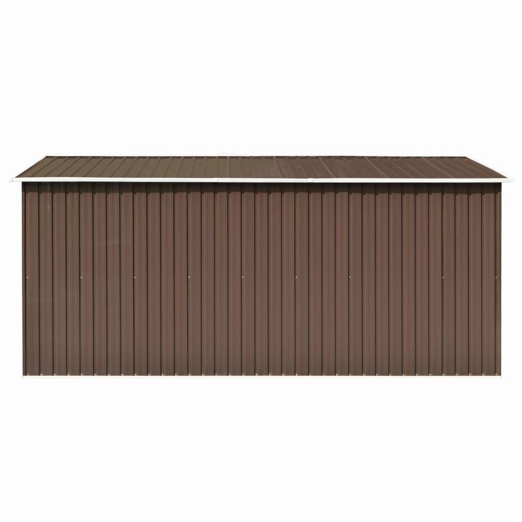 Abrigo de jardim 257x392x181 cm metal castanho