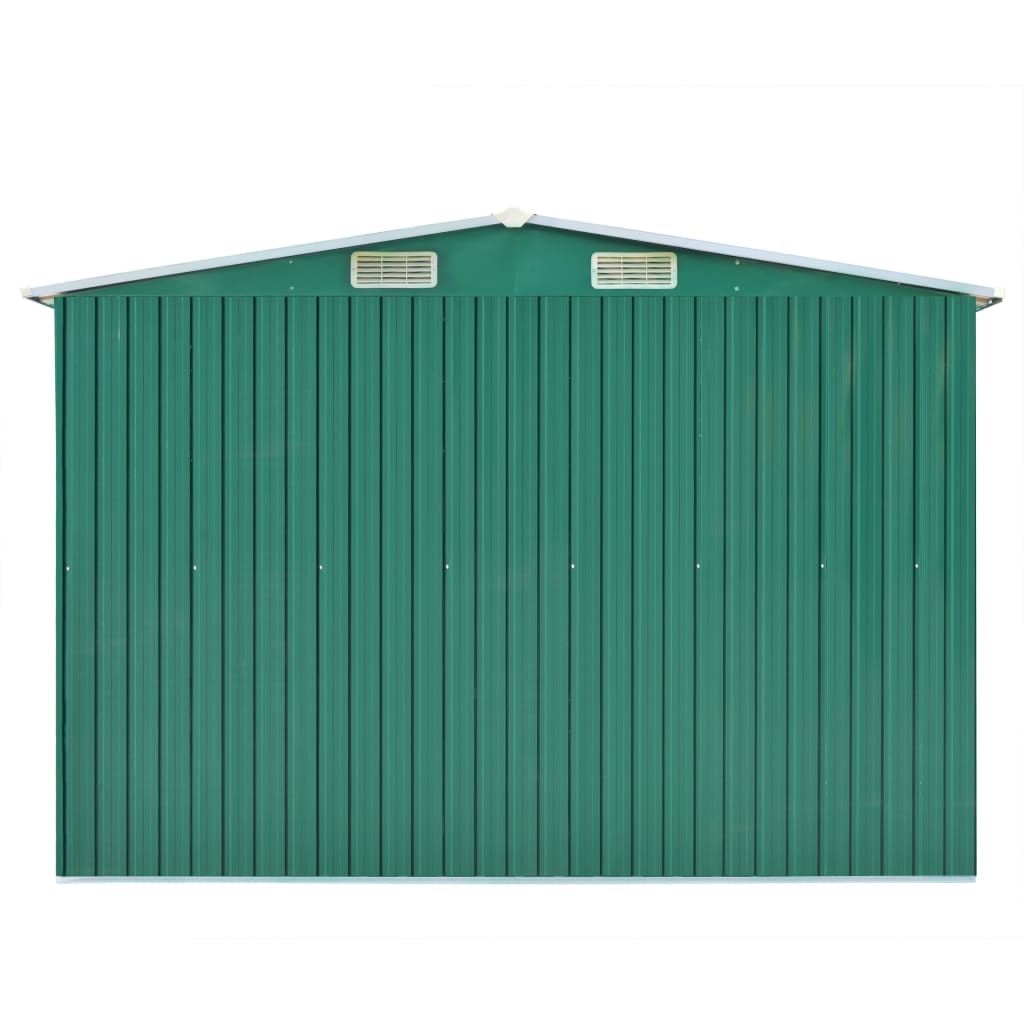 Abrigo de jardim 257x489x181 cm metal verde