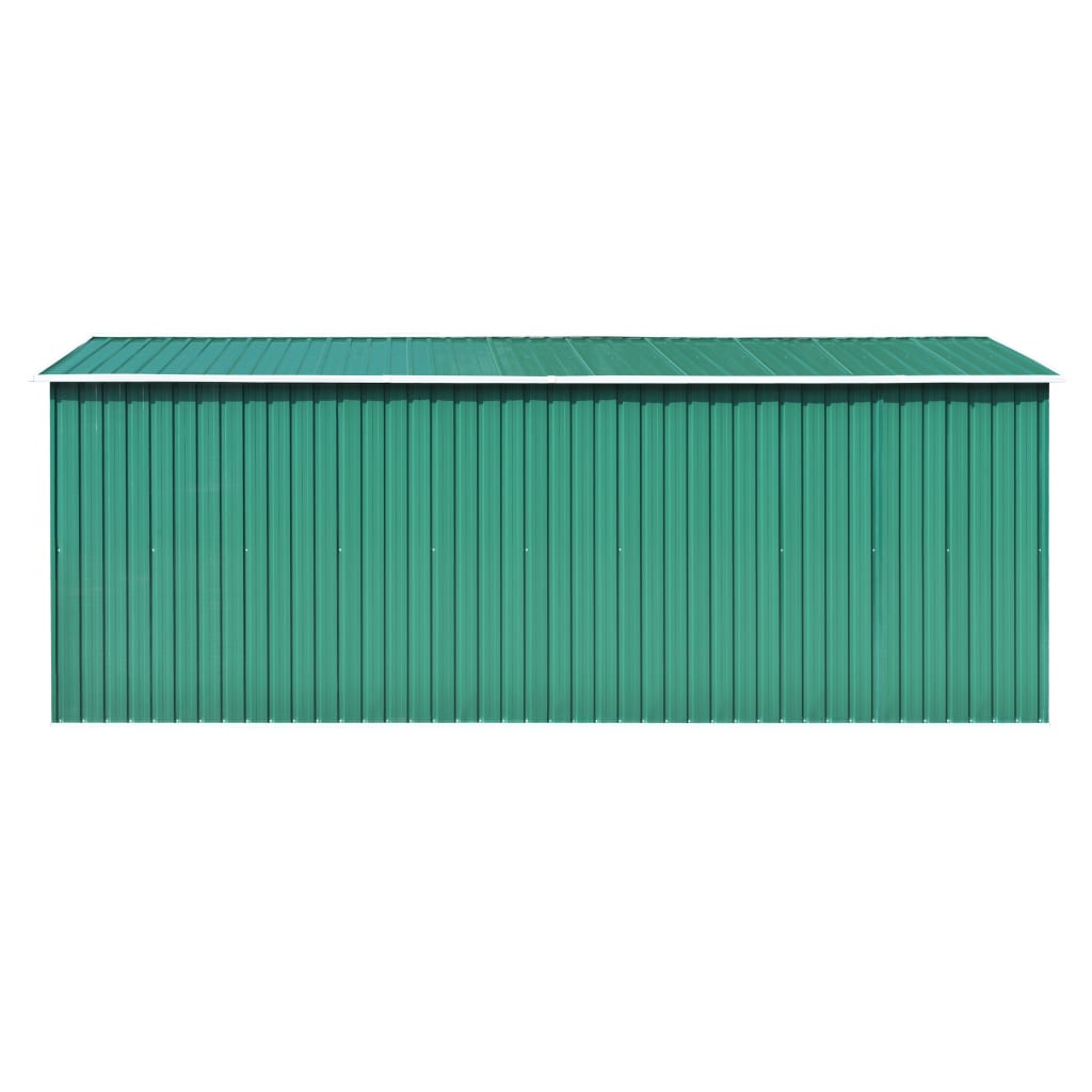Abrigo de jardim 257x489x181 cm metal verde