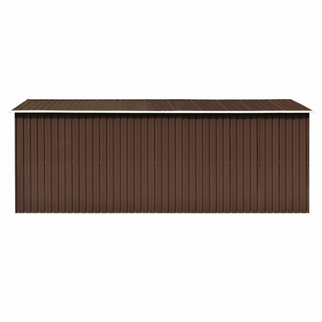 Abrigo de jardim 257x489x181 cm metal castanho