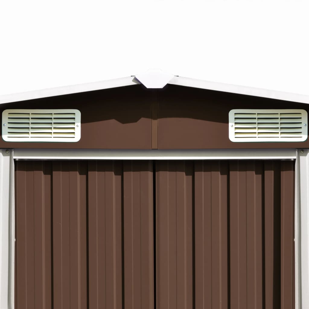 Abrigo de jardim 257x489x181 cm metal castanho