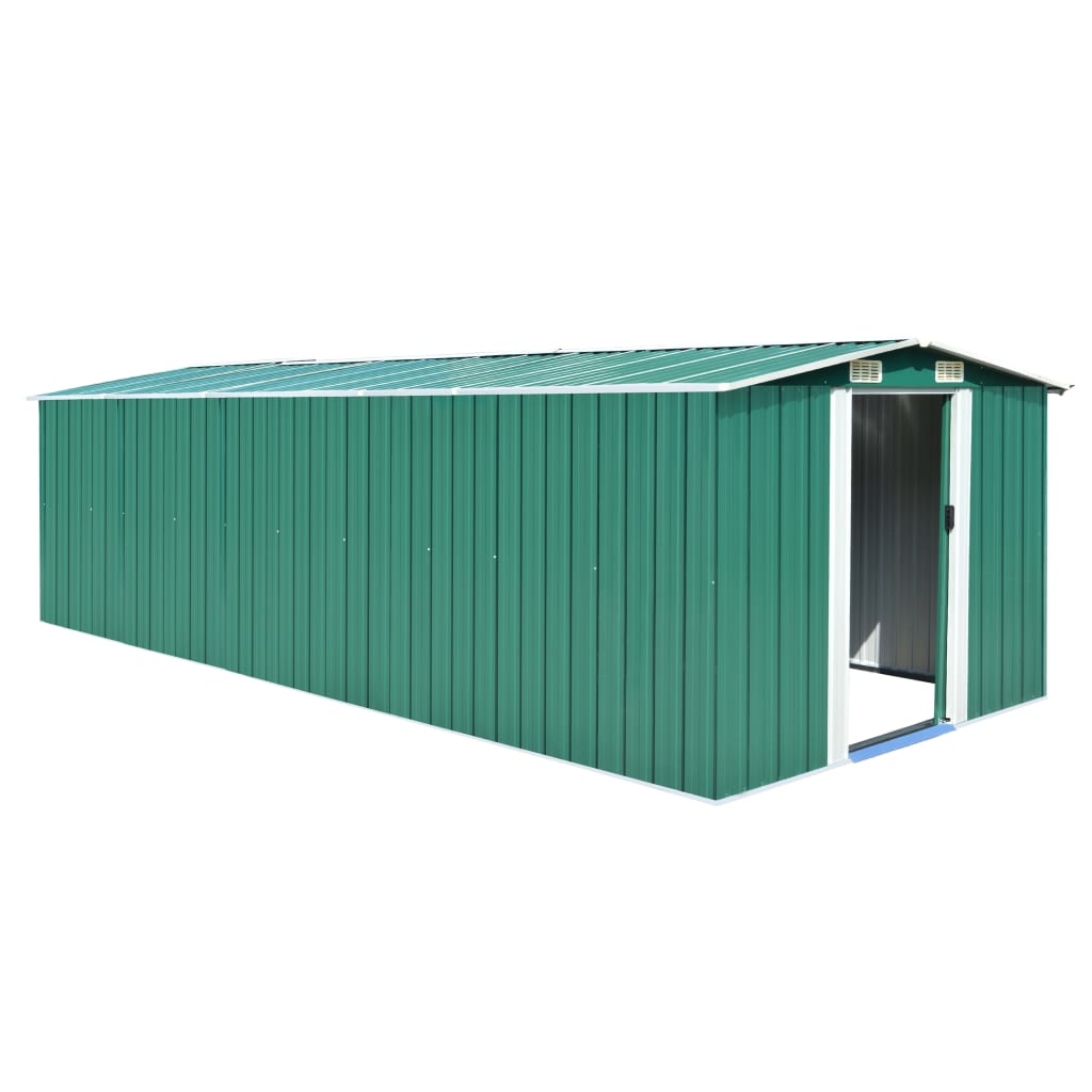 Abrigo de jardim 257x580x181 cm metal verde