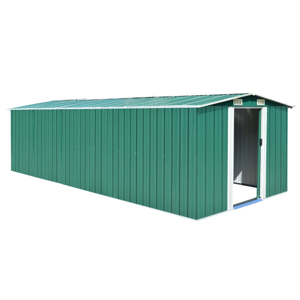 Abrigo de jardim 257x580x181 cm metal verde