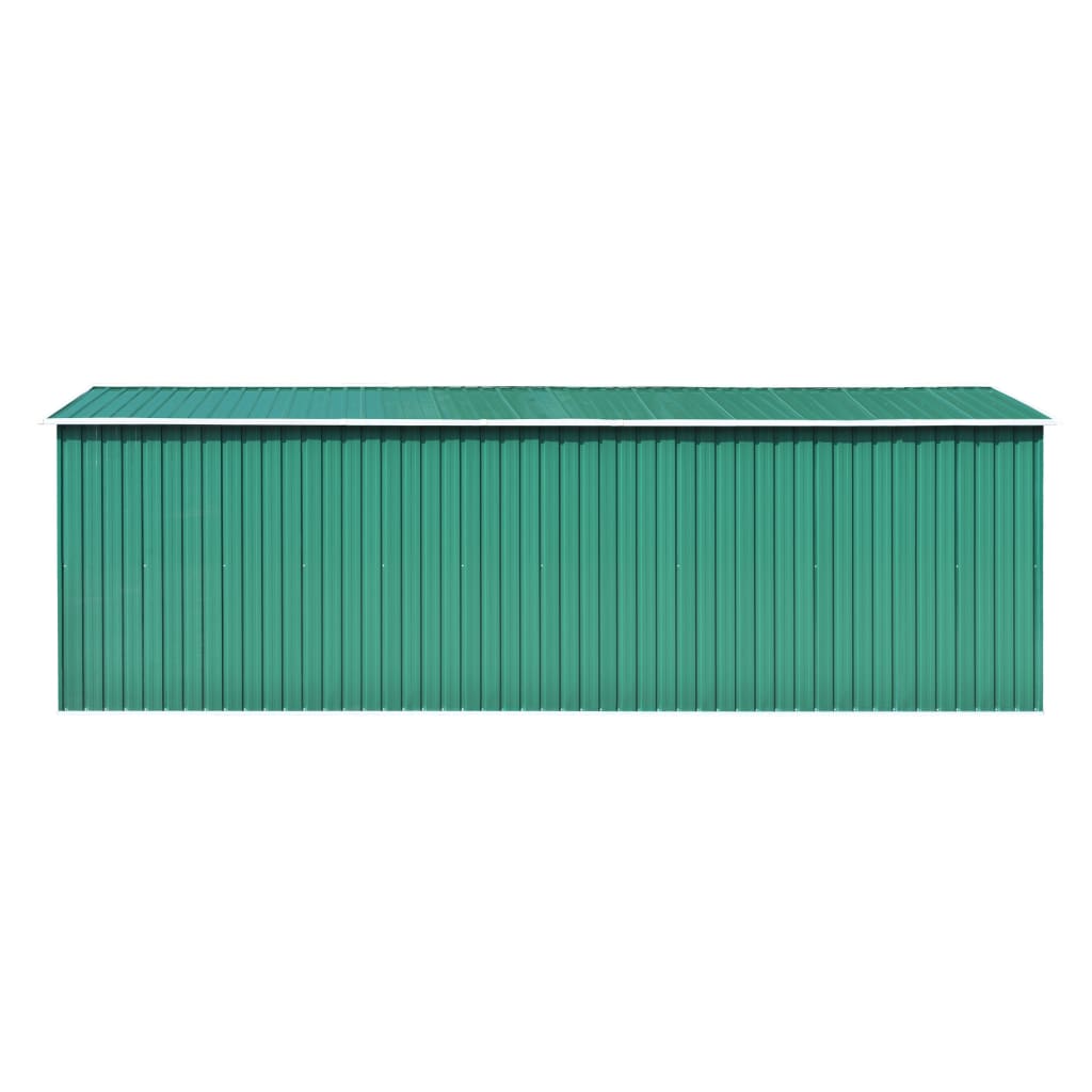 Abrigo de jardim 257x580x181 cm metal verde