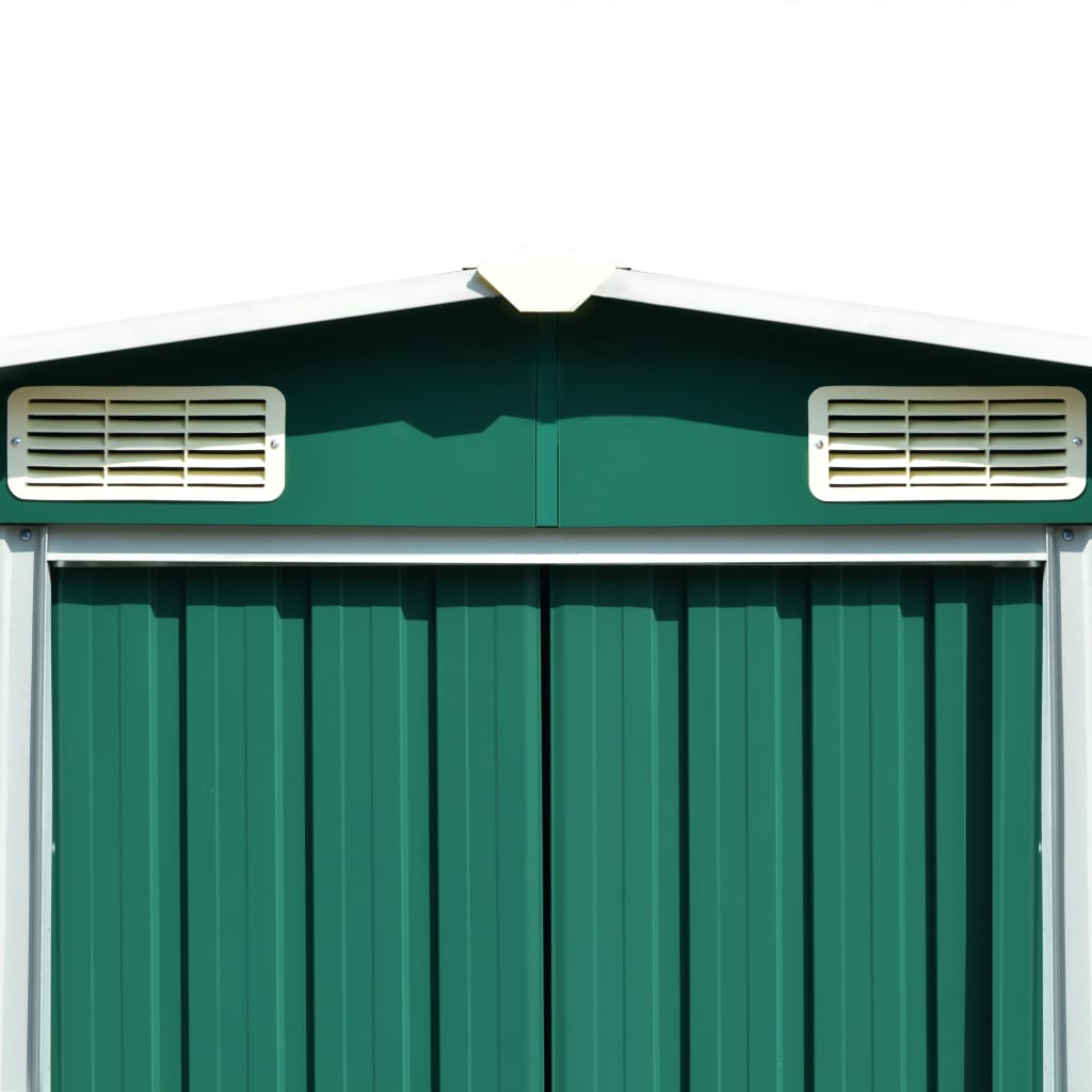 Abrigo de jardim 257x580x181 cm metal verde