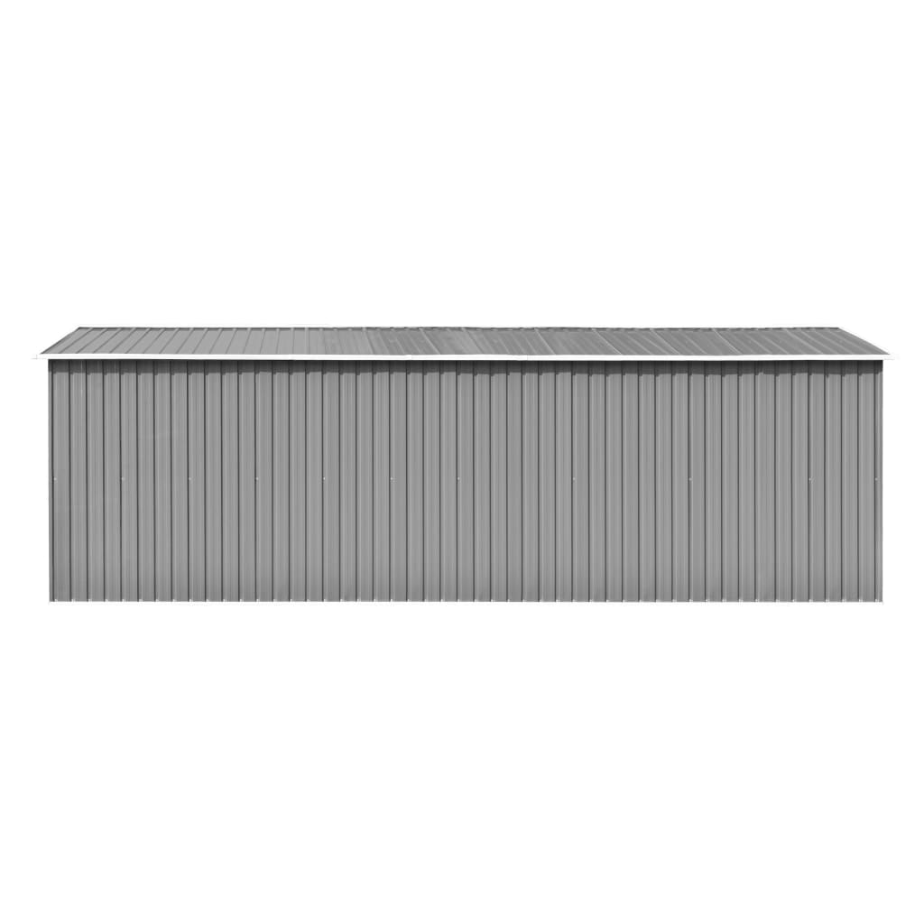 Abrigo de jardim 257x580x181 cm metal cinzento