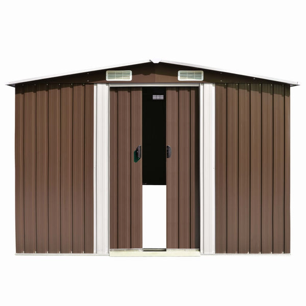Abrigo de jardim 257x580x181 cm metal castanho