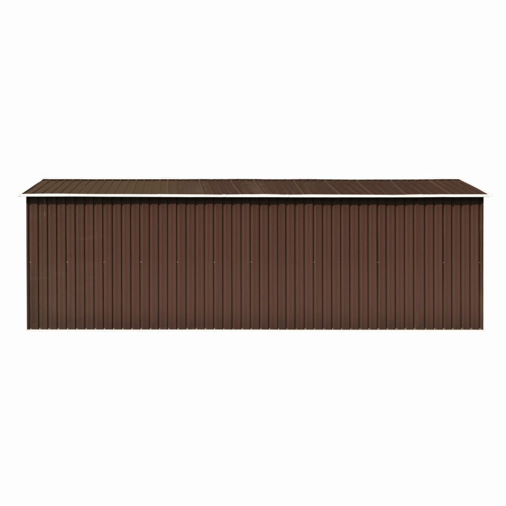 Abrigo de jardim 257x580x181 cm metal castanho
