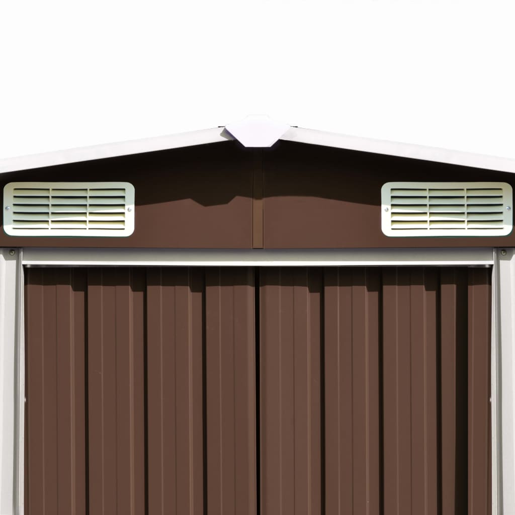 Abrigo de jardim 257x580x181 cm metal castanho