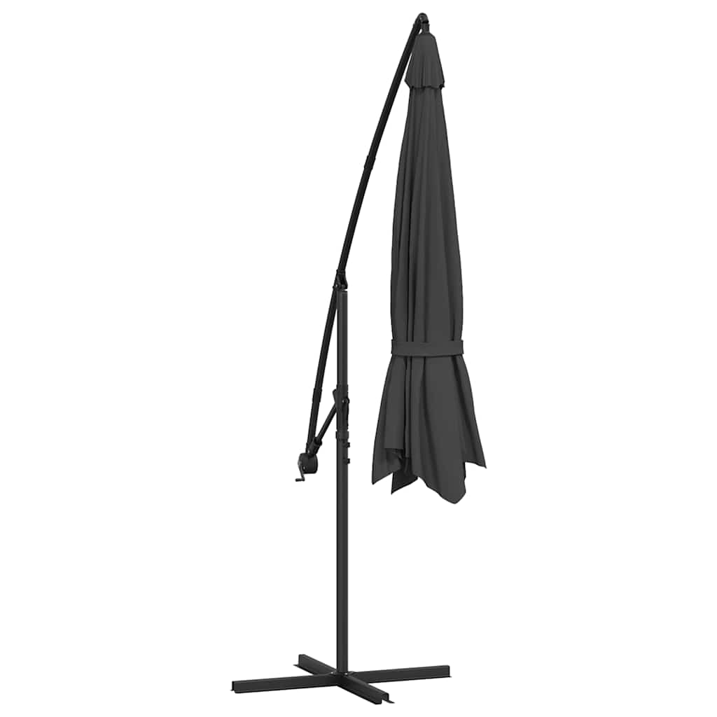 Guarda-sol cantilever com poste de alumínio 350 cm antracite