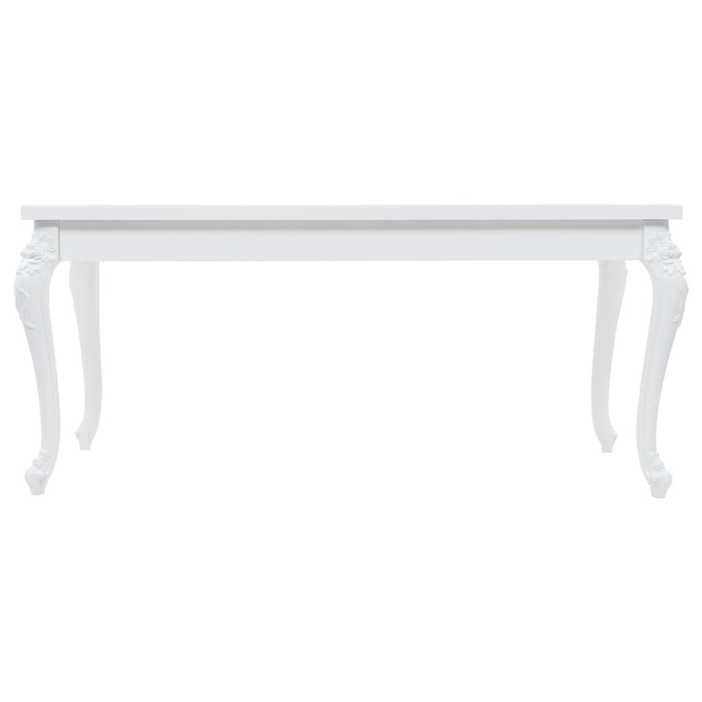 Mesa de jantar 179x89x81 cm branco brilhante