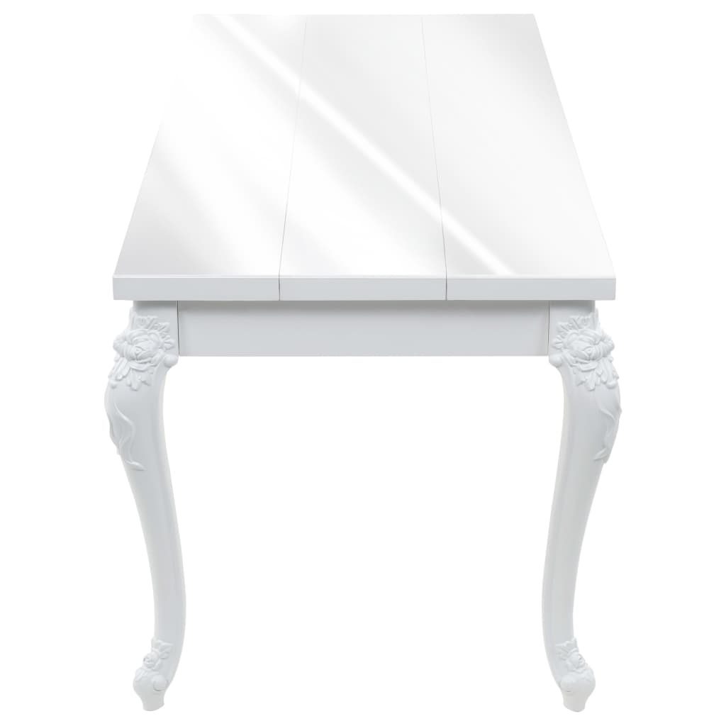 Mesa de jantar 179x89x81 cm branco brilhante