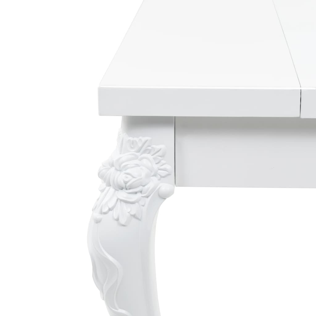 Mesa de jantar 179x89x81 cm branco brilhante