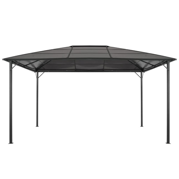 Gazebo com telhado alumínio 4x3x2,6 m preto