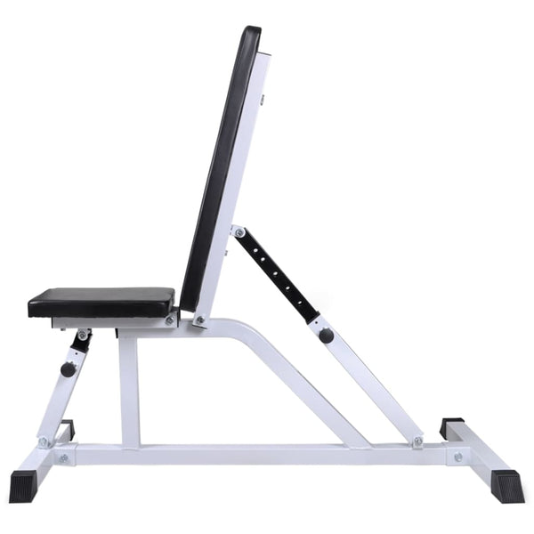 Banco musculação c/ conjunto de barras e halteres 60,5 kg