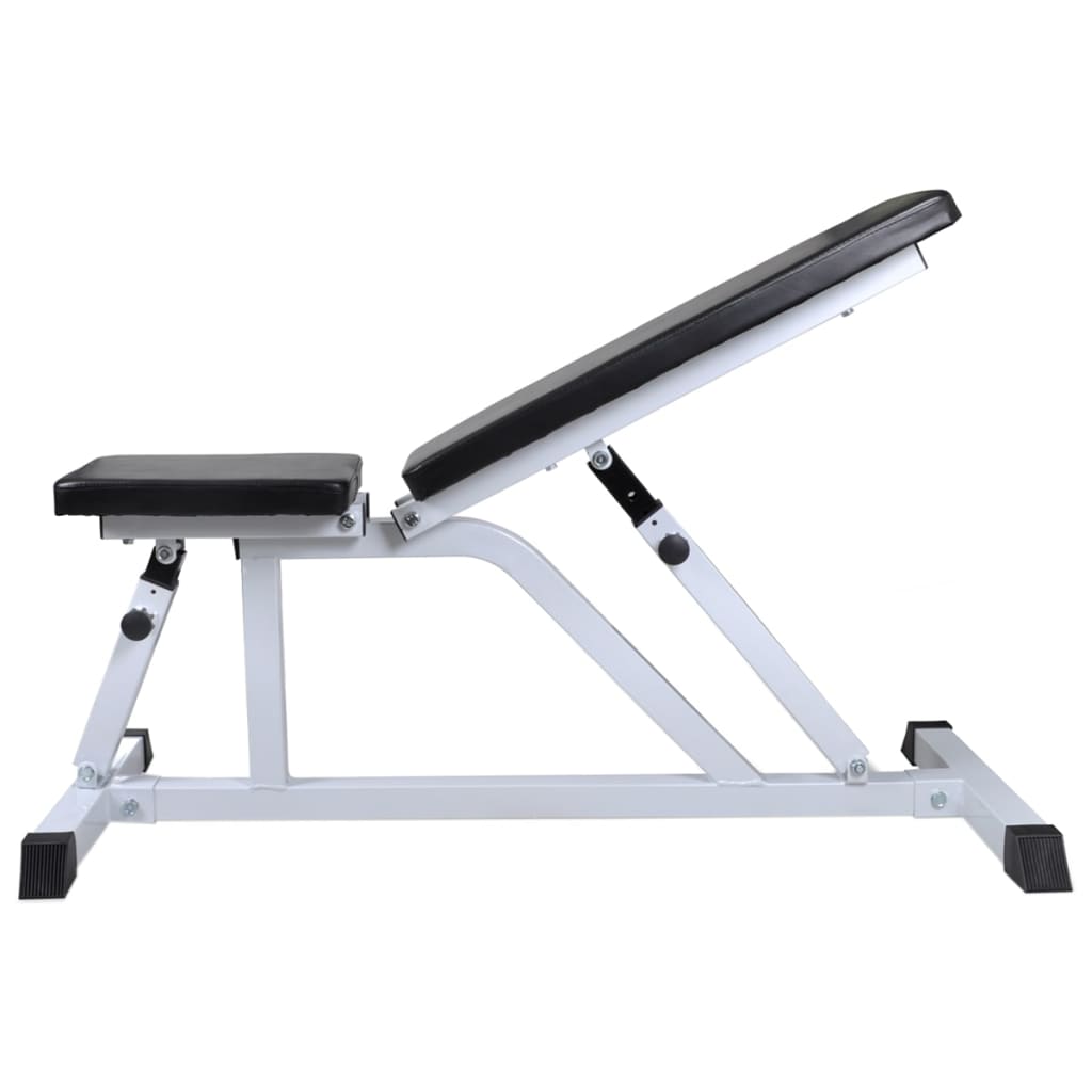 Banco musculação c/ conjunto de barras e halteres 60,5 kg