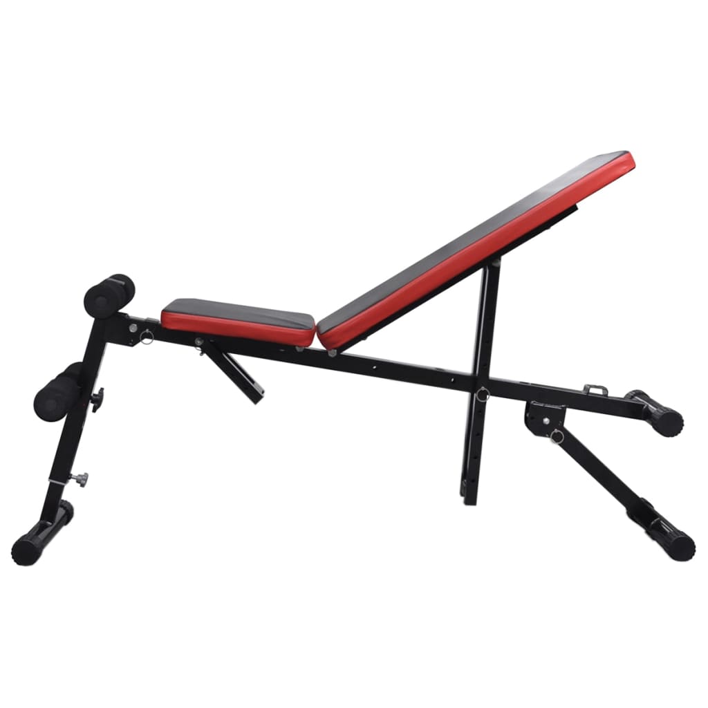 Banco musculação c/ conjunto de barras e halteres 60,5 kg