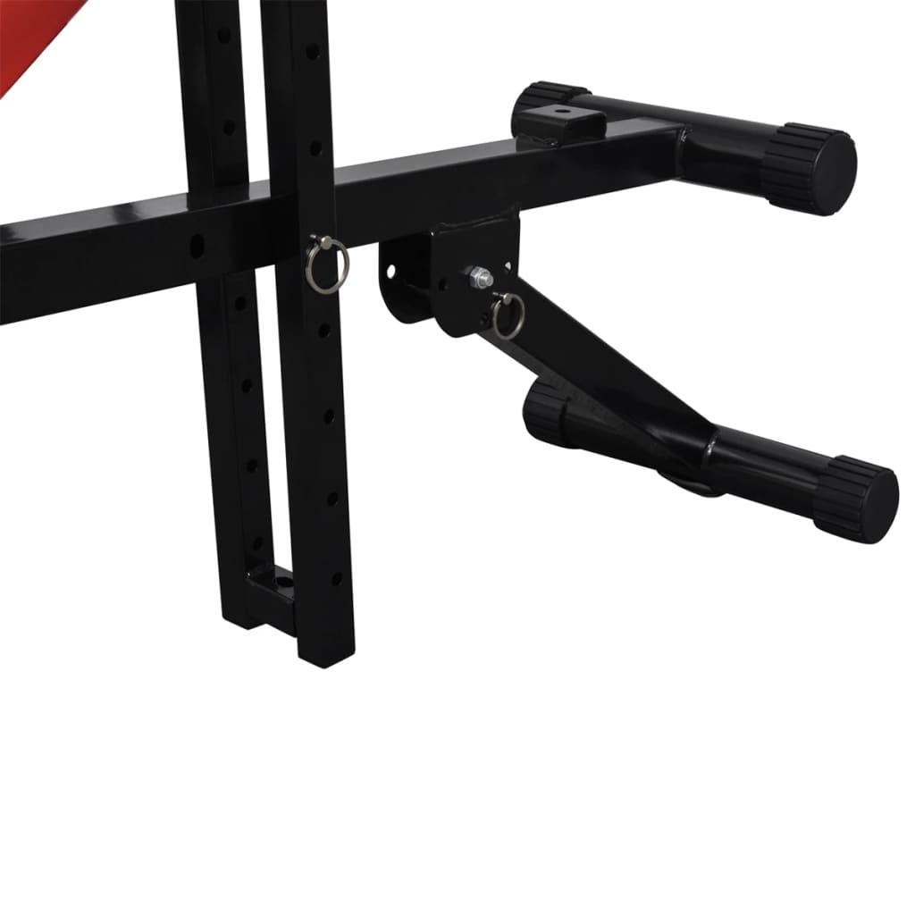 Banco musculação c/ conjunto de barras e halteres 60,5 kg