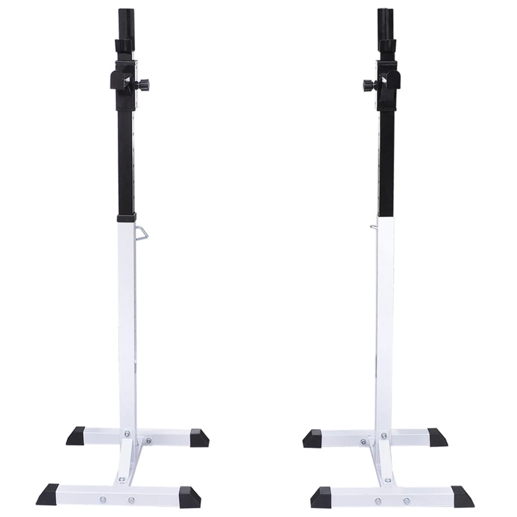 Suporte barra musculação c/ conjunto pesos e barras 60,5 kg