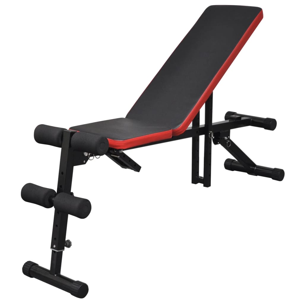 Banco musculação ajustável + conjunto barras e halteres 30,5 kg