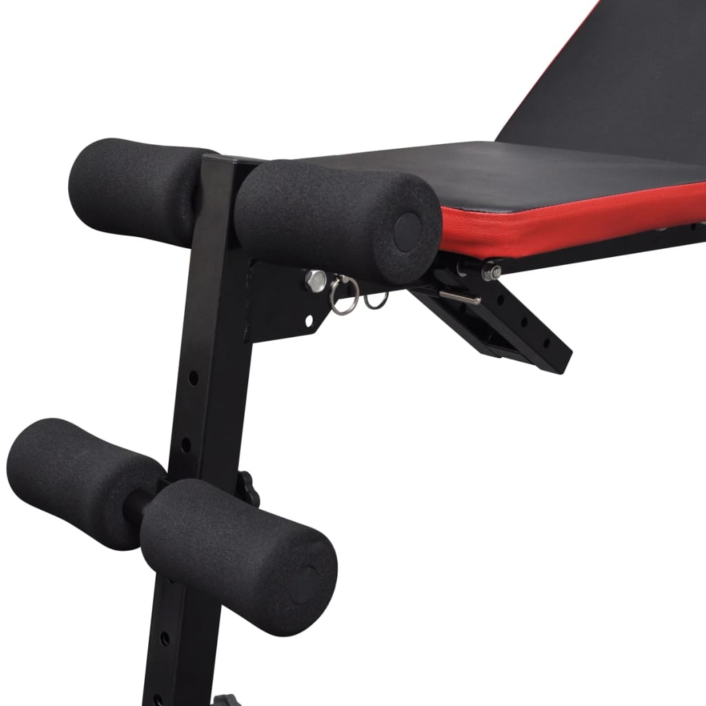 Banco musculação ajustável + conjunto barras e halteres 30,5 kg
