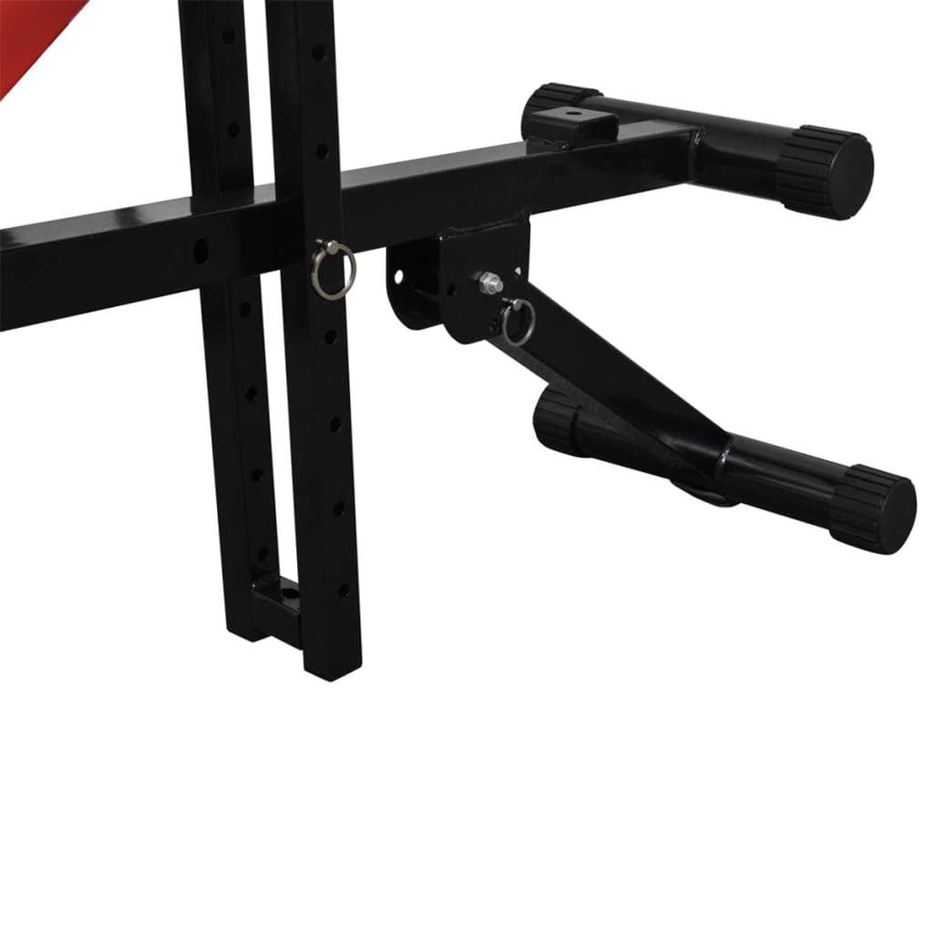 Banco musculação ajustável + conjunto barras e halteres 30,5 kg