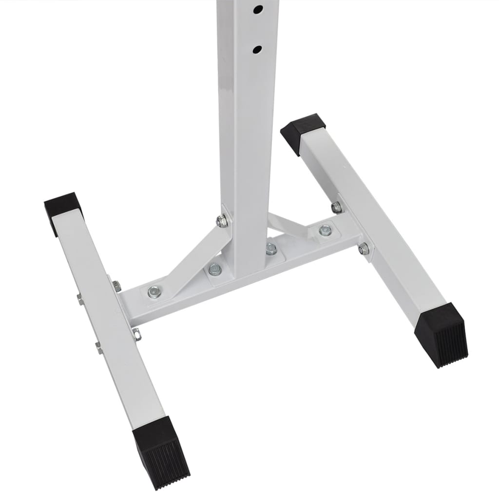 Suporte barra musculação c/ conjunto pesos e barras 30,5 kg