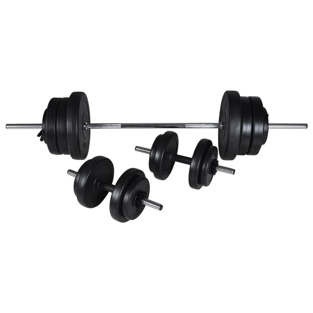 Banco musculação c/ suporte p/ pesos + barras e halteres 60,5kg