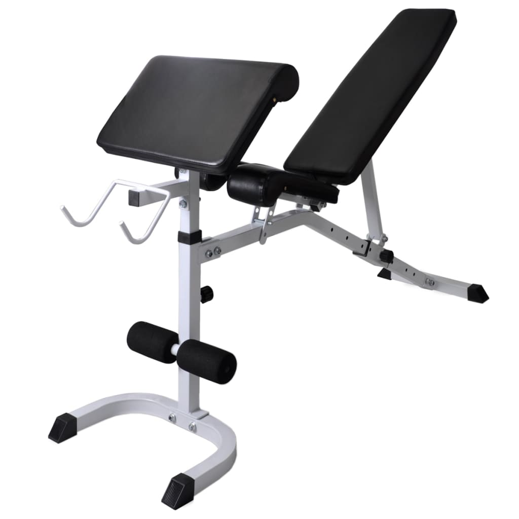Banco musculação c/ suporte p/ pesos + barras e halteres 60,5kg